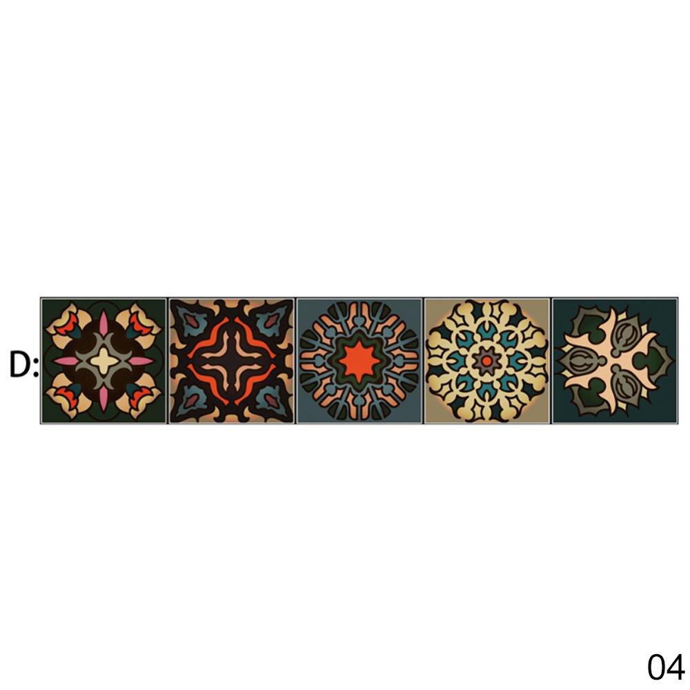 Blommönster tapet trappklistermärke retro marockansk stil kakel väggdekaler kök badrum toalett midja linje heminredning: D