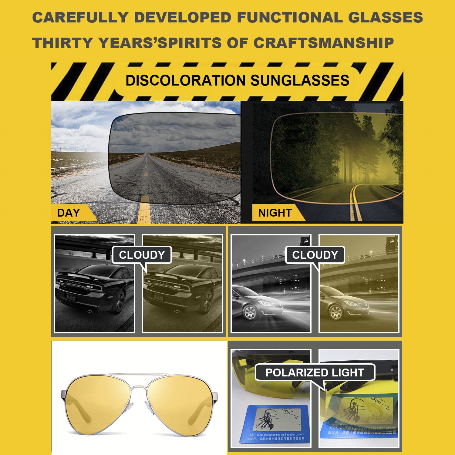 Mörkerseende glasögon för körning kvinnor solglasögon för män polariserade nattsiktsglasögon bil gula linser solglasögon lunette