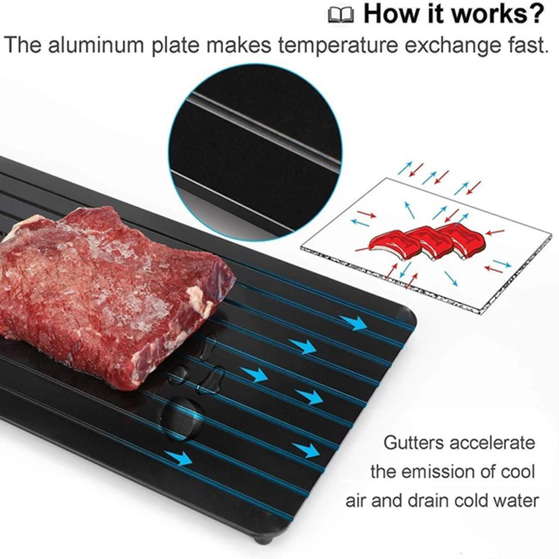 Plateau de décongélation des aliments, décongélation rapide, plaque de décongélation de la viande, gadgets pour outil de cuisine, assiette de décongélation de la viande