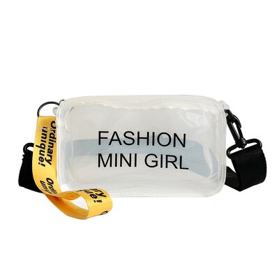 Kedanison moda saco mensageiro senhora pvc sling saco menina crossbody saco 18*11*8cm: WHITE