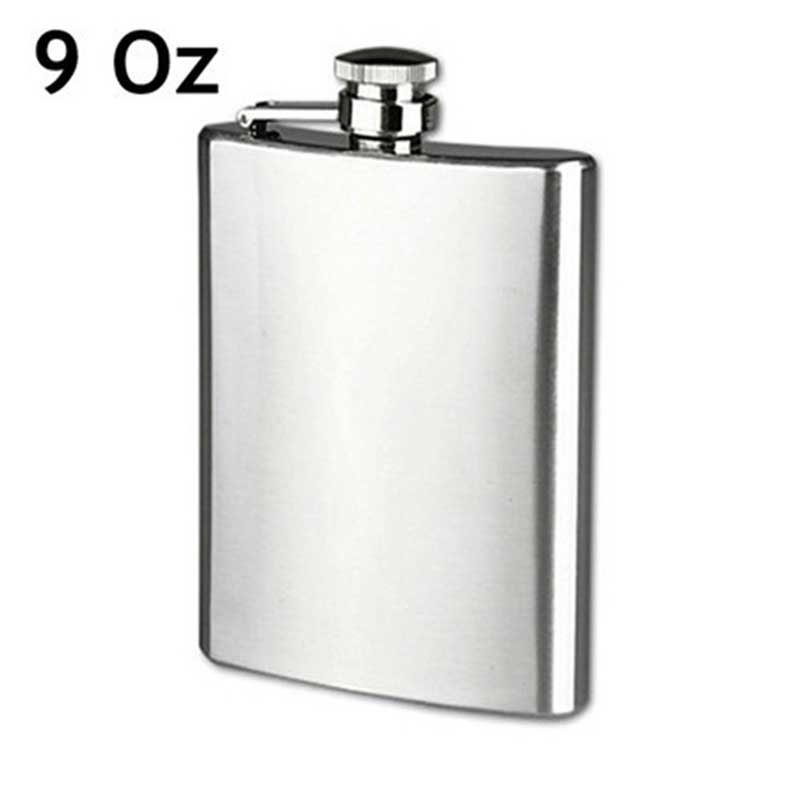 Stainless Steel Hip Liquor Flask Whiskey Alcohol Pocket Wine Bottle 4-10OZ 18oz E2S: 9oz