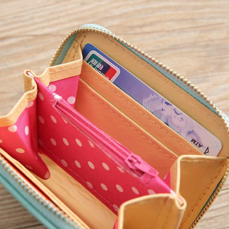 Korean Ladies Coin Purse Simple Bow Coin Purse Zipper Small Purse Short Coin Purse Card Holder