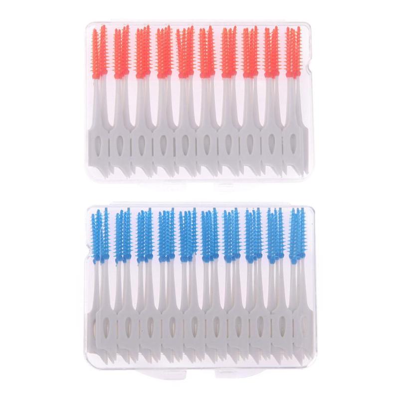 80pcs/pack Push-Pull Interdental Brush Gum Interdental Brushes Orthodontic Wire Brush Toothbrush Oral Clean Toothpick