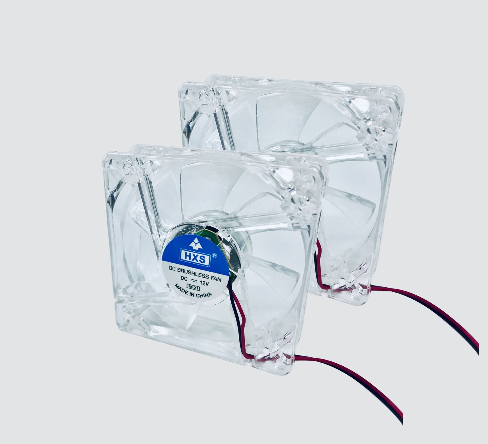 support de disque dur en acrylique, étagère transparente pour ordinateur de bureau, boîte de rangement externe pour disque dur HDD: 2 pcs fan