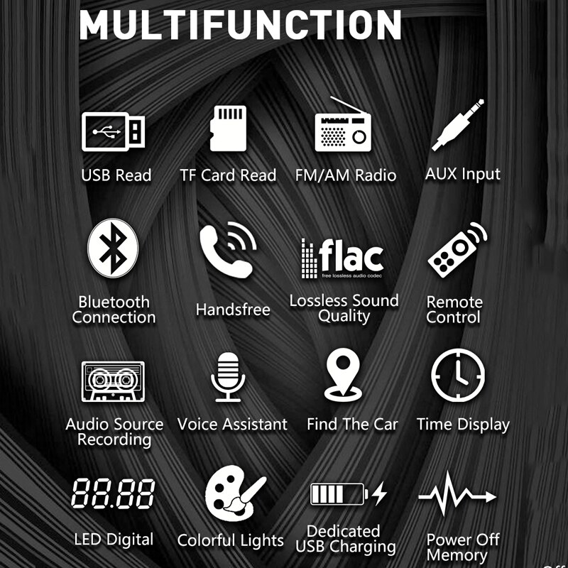 Swm -80a 1 din autoradio mit 12v audioquellen, aufnahmefunktion, parkort, multimedia-musikwiedergabe,  mp3- player-anschlüssen, aux/usb/fm-stereoempfang
