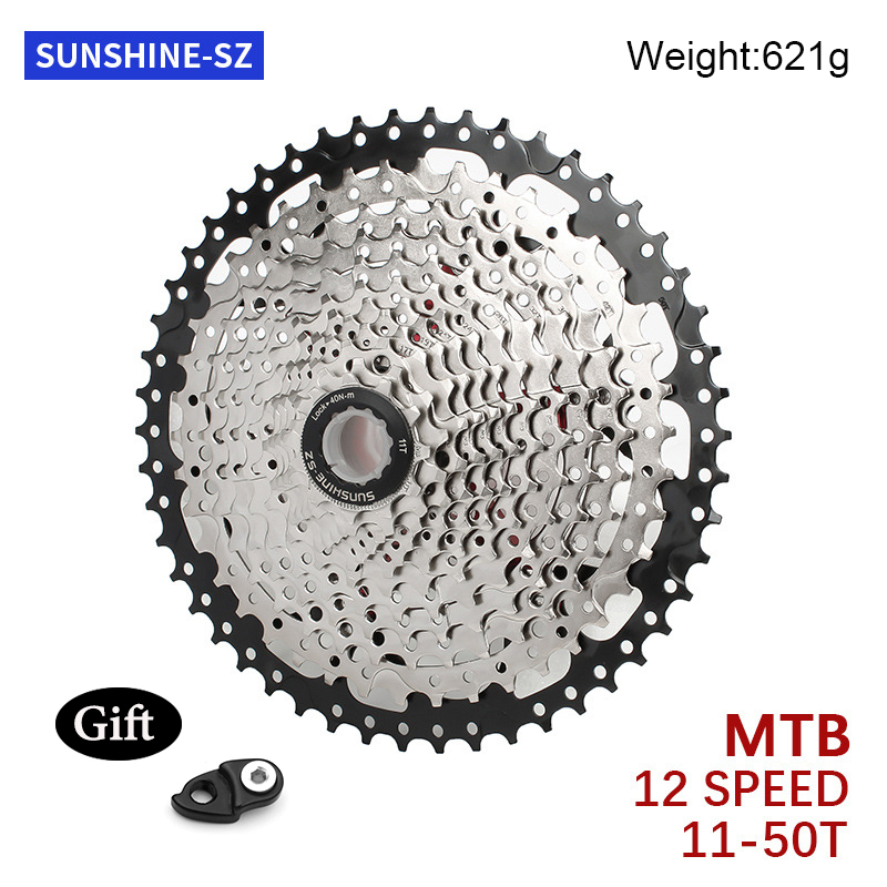 Sunshine 12V Cassette 12 Speed Tandwiel Fiets Vrijloop Mtb Cassette Voor Shimano Deore M6100 M7100 M8100 Xtr Sram Sx gx Nx: 11-50T Ordinary