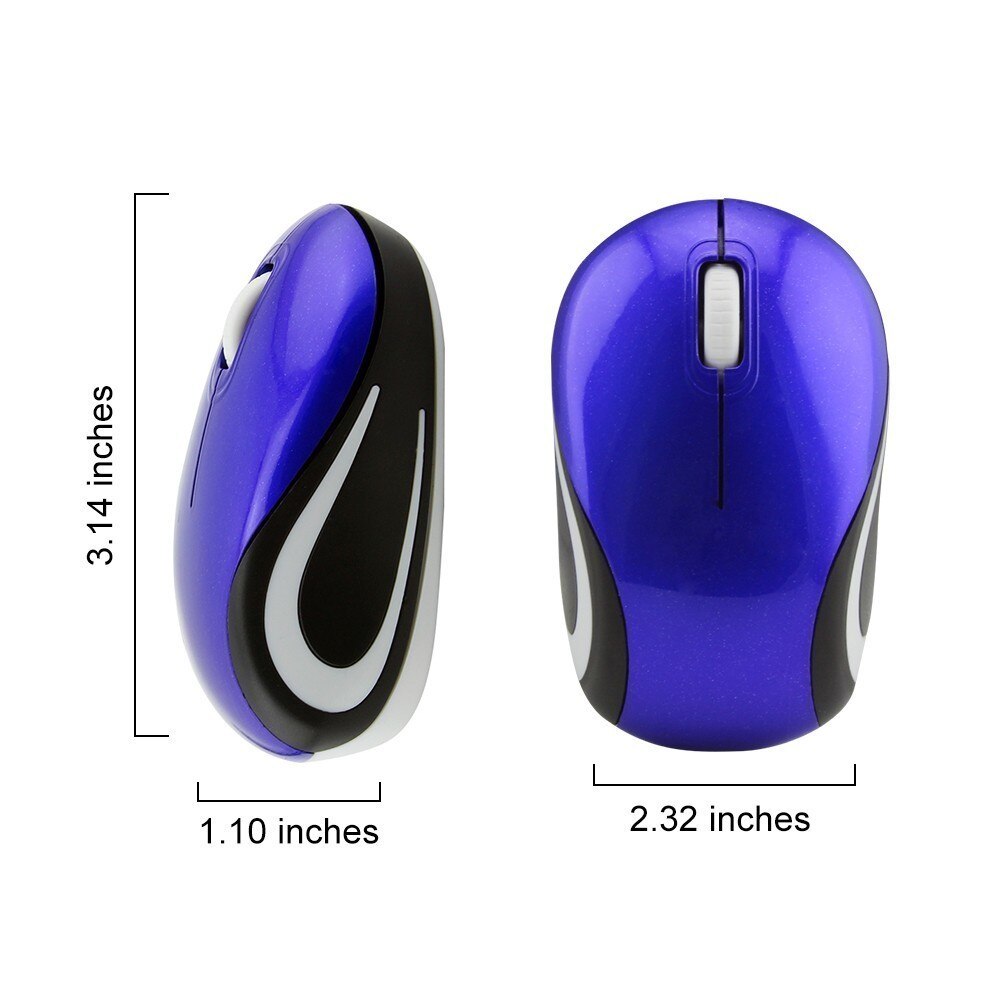 Optical Wireless Computer Mouse Mini Ergonomic USB Mice 1600 DPI Small Portable 3D Mause For Kids Child Cheap Purple Red