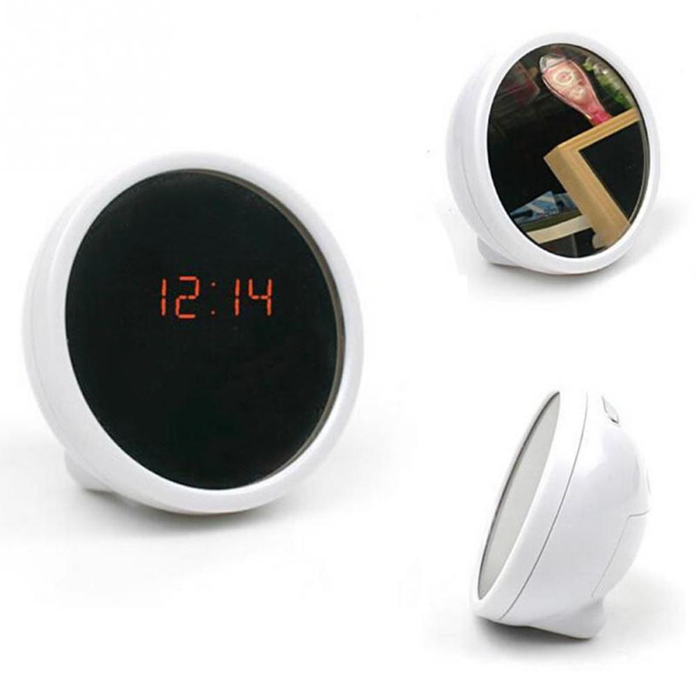 Relógios alarme multifuncionais, relógios transparentes para mesa, com display de led e alto-falante