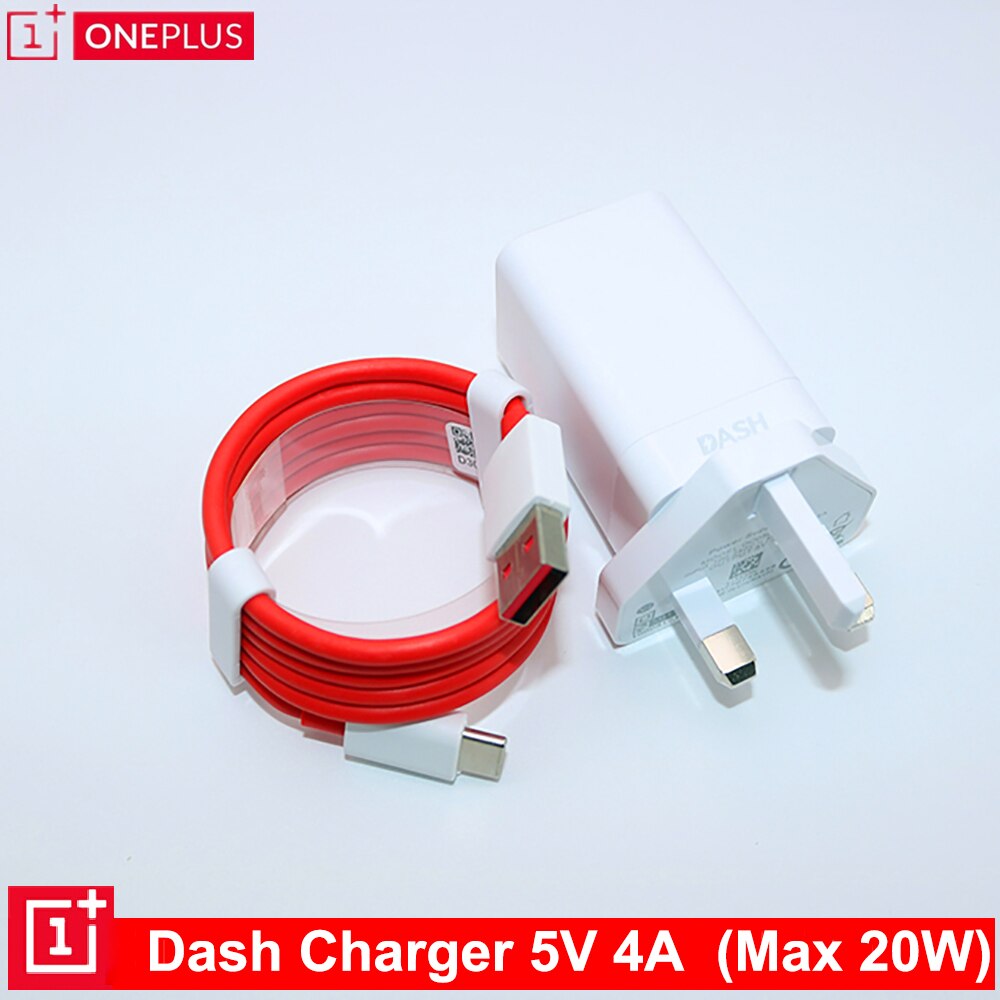 Eu/us /uk 20w original oneplus dash charger 5v/4a schnellladekabel 1m usb-c dash-kabel netzteil für oneplus 6t 5t 5 3t 3