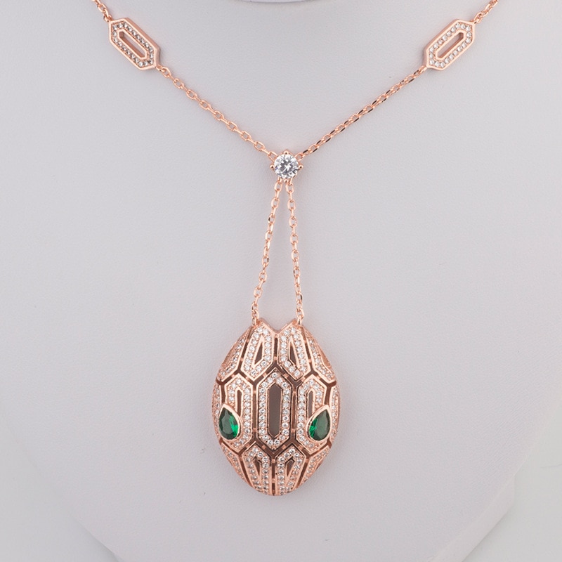 Short Snake Head Necklace Female Personality Exaggerated Zircon Clavicle Chain Pendant Accessories Jewelry