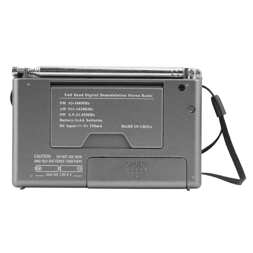 HRD-310 Radio FM MW SW Digital Alarm Clock FM Radio Receiver w/Earphone Music Player Loudspeaker