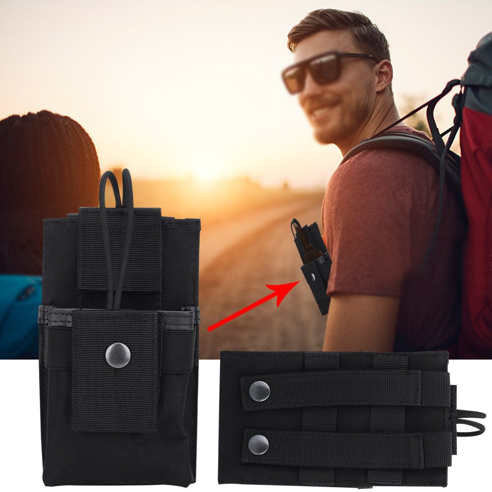 Bærbar walkie talkie taske radioholder taske til udendørs sport udendørs udstyr multifunktionelt tilbehør hængende taske