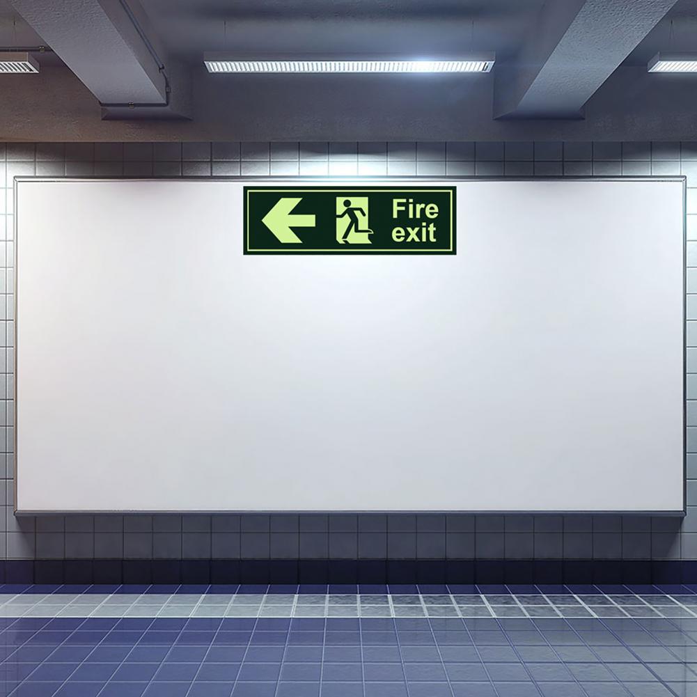 Useful Emergency Escape Fire Safety Exit Sticker Rectangle Shape Safety Exit Sticker Scratch Resistant for Mall