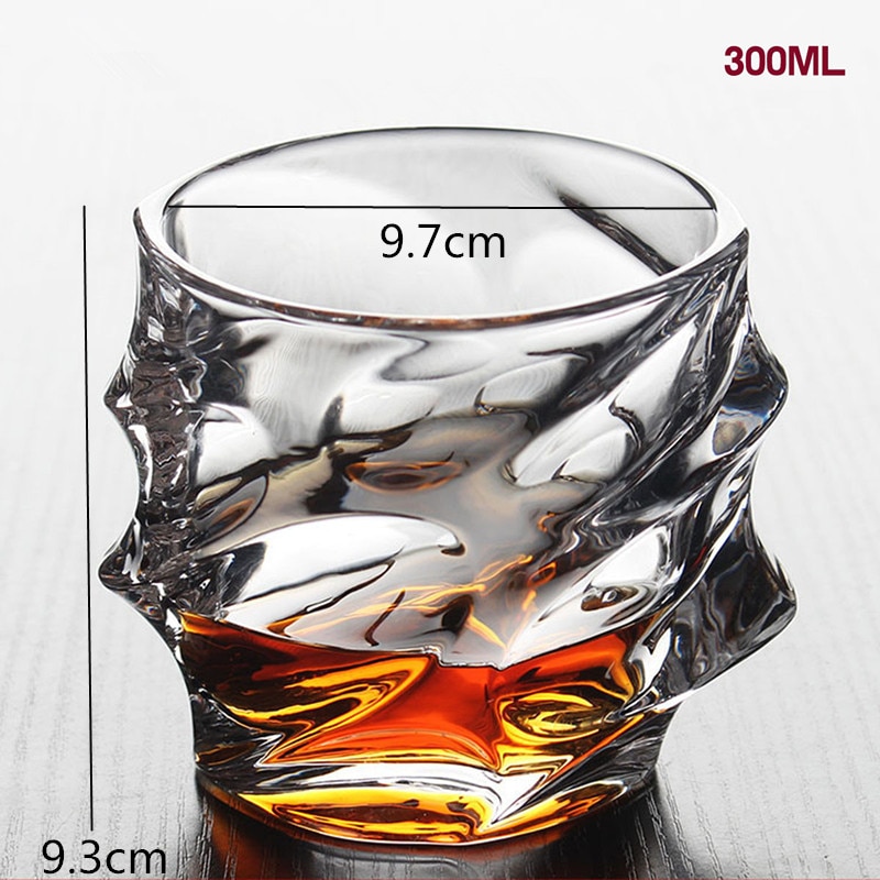 Merkki viinilasi lyijytön lämmönkestävä läpinäkyvä kristalliolutviski brandy vodka kuppi monikuvioinen juomapatukka: 2