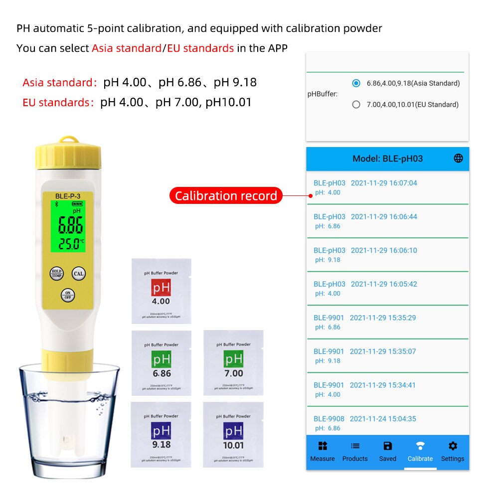 Hoge Precisie Temp Ph Meter Blue Tooth Online Monitor Drinkwater Zuurgraad Tester App Controle Voor Laboratorium Aquarium