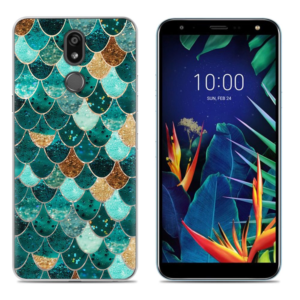 Funda de suave para teléfono LG K40/K12 Plus 5,7 pulgadas TPU colorida pintada cubierta trasera de silicona: 11