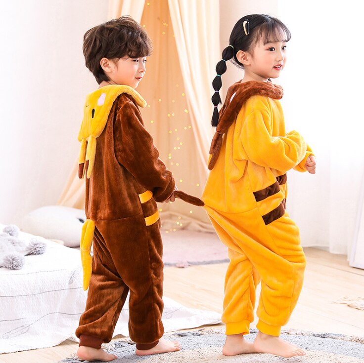 3-14 år djur pyjamas tjejer gul brun vinter barn pyjamas grön groda barn pijama de infantil enfant pyjamas