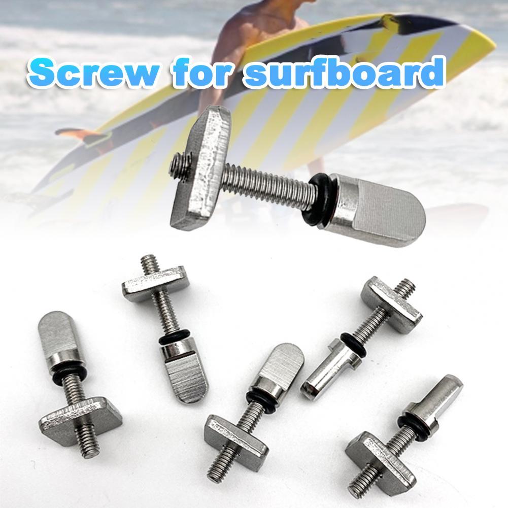 6 stück finnenschrauben mit platte, edelstahl, surfbrett-daumenfinne, longboard-schraube, board-finnenschrauben, surfzubehör