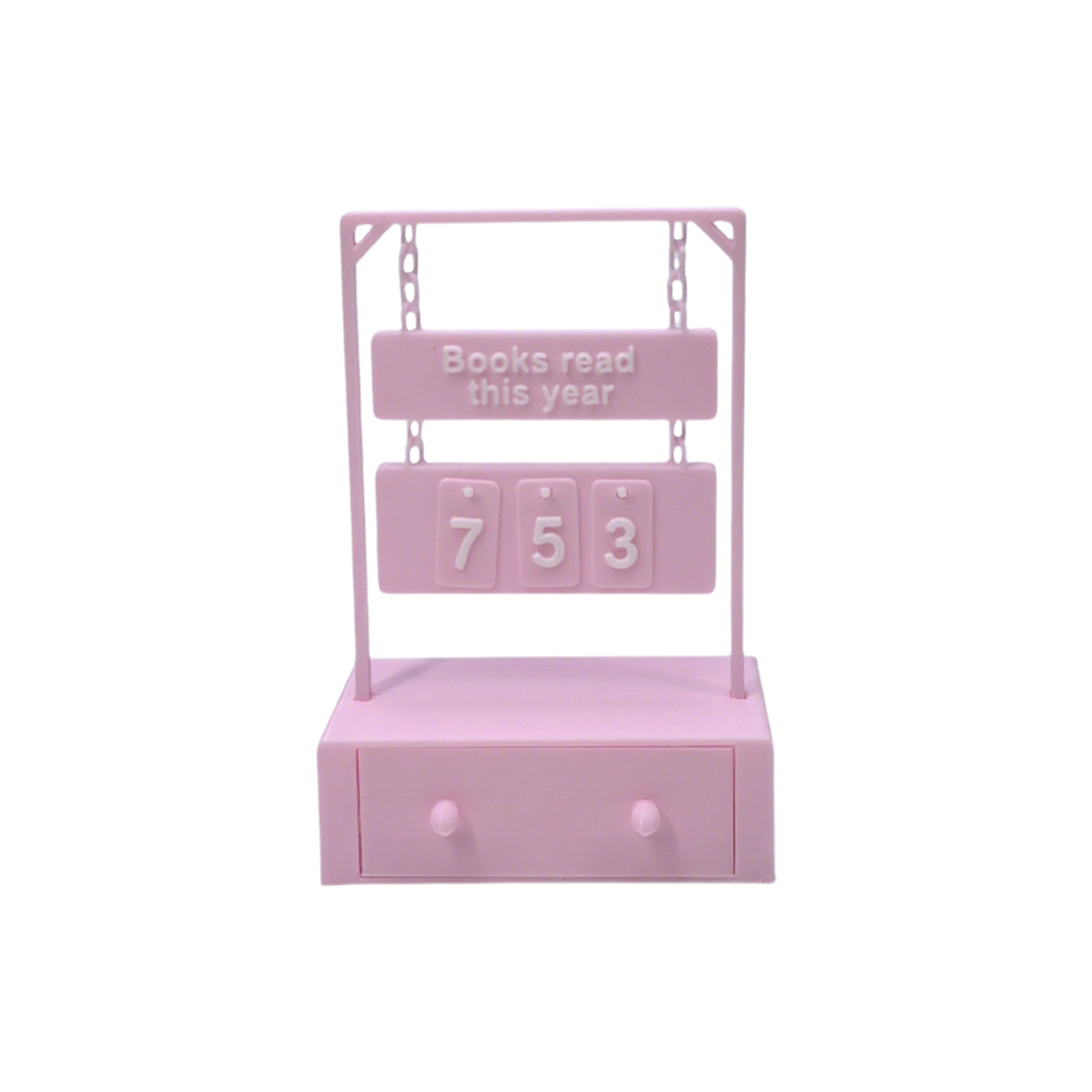 Manual Rotation Easy Update Hanging Book Counter With Digital Storage Suitable For Classrooms Libraries And Reading Challenges: Pink