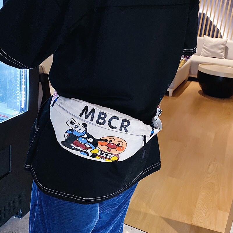 NiceMix streetwear Donne Del Fumetto del Sacchetto Della Vita di Modo di Marea ins Stile Studente Borsa di Tela Carino Ragazza anca salto Nuovo Petto Diagonale borsa