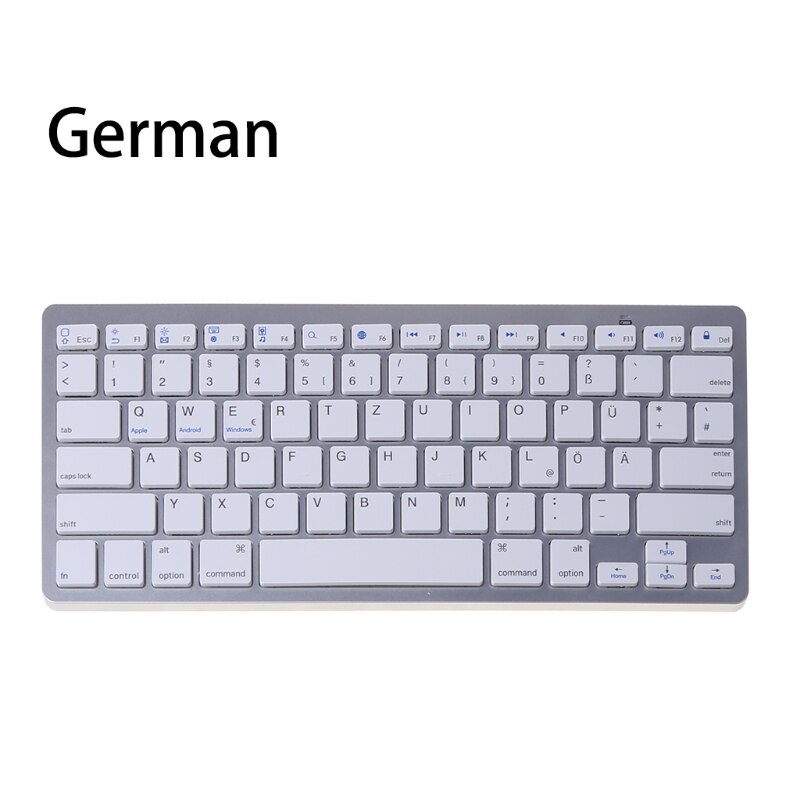 Russisch/Spaans/Koreaanse Bluetooth Wireless Keyboard Voor Tablet/Laptop/Smartphone: German