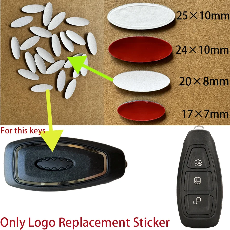 20*8mm DIY emblema Logo reemplazo pegatina emblema para Ford carcasa de llave remota para Ford Focus c-max Mondeo Kuga b-max