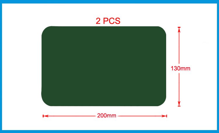 2 stk 200*130mm oppustelige plastbåd kajak pvc reparation patch kit med lim vandtæt patch rib kano jolle luftseng: 2 grønne pletter 1 lim