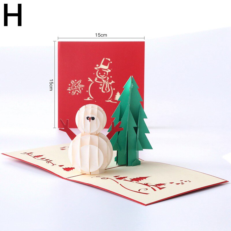 Christmas Pop UP Santa 3D Greeting Card Year Greeting Card Party Invitations Business Card Postcard Merry Christmas: H