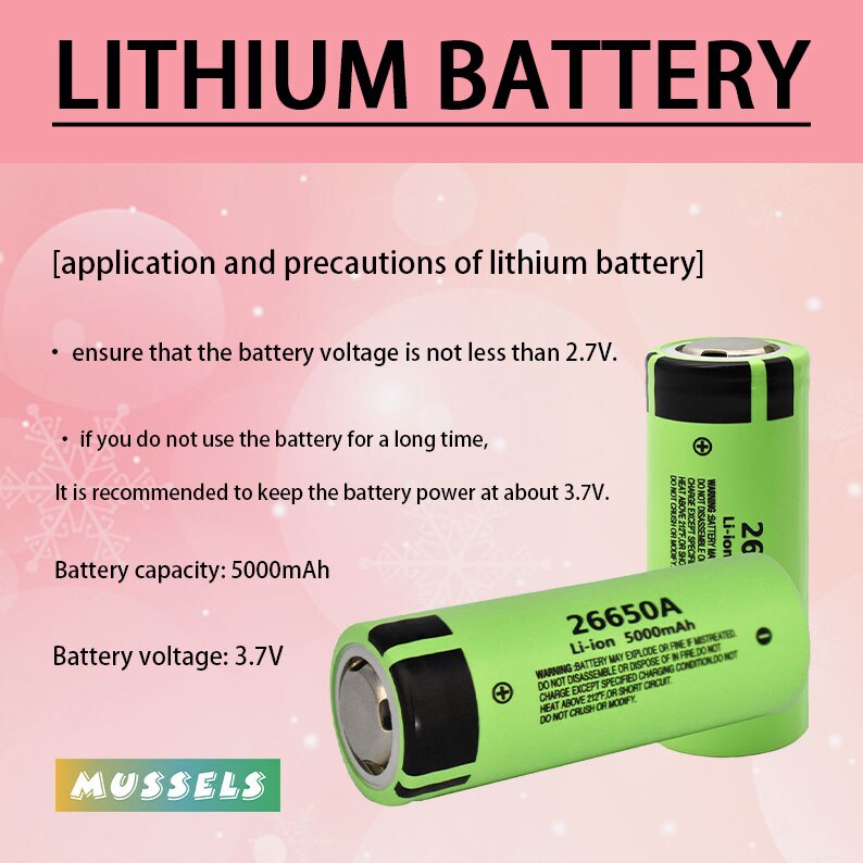 100% original 26650 20A power rechargeable lithium battery 26650A, 3.7V 5100mA. suitable for flashlight