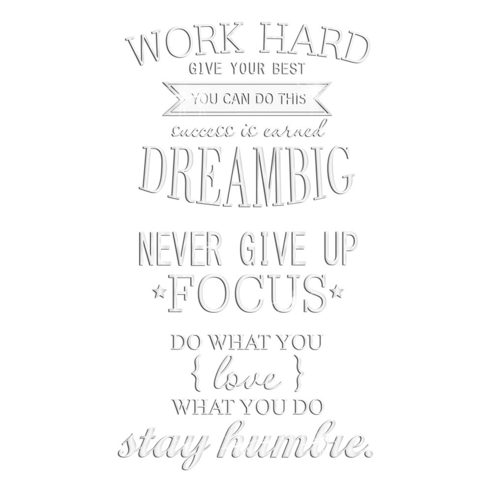 English Letters Proverbs Work Hard Wall Stickers Wallpapers Kid Baby Room Bedroom Decor Dormitories Removable Waterproof: Silver