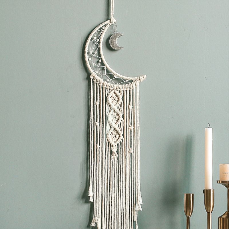 Aro de Metal con forma de Luna para manualidades, hecho a mano, macramé