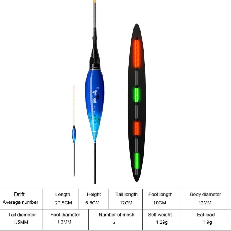 Galleggianti da pesca super luminosi galleggianti luminosi pesca notturna senza ombre galleggianti elettronici super sensibili accattivante: A1