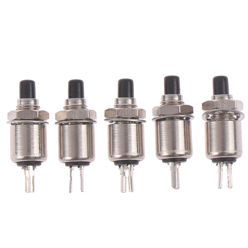 5pcs 5mm 0.5A Spring Return Momentary Micro Push Button Switch DS-402: Black