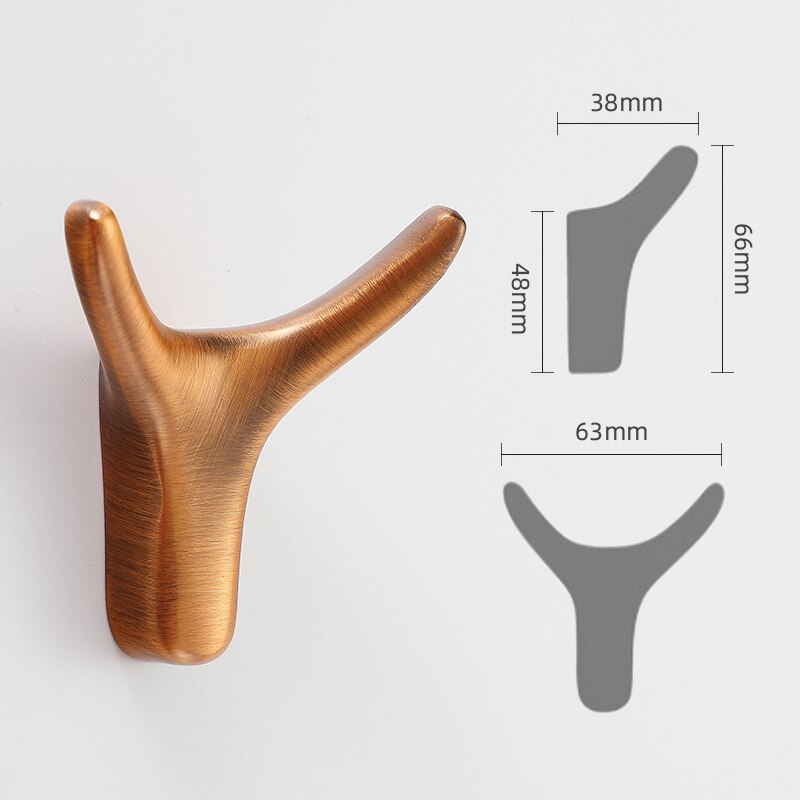 JD Zink-legierung nordisch Zauberstab Haken KleiderbüGel kleider Haken Mantel Tasche Hütte Hängen Haken Schlecht Küche Kleidung Gestelle mit Schrauben: Kaffee Bronze-