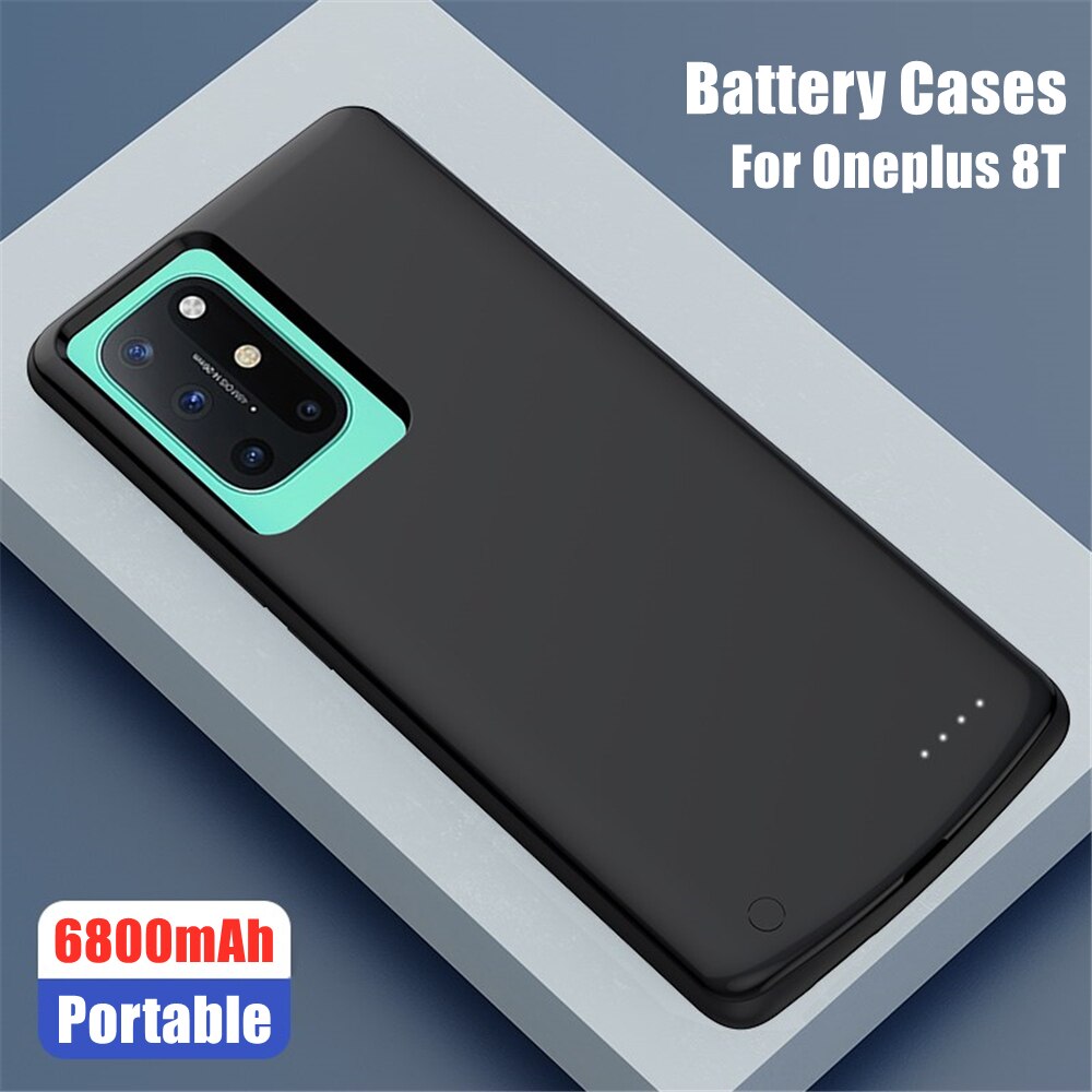 6800mAhBattery Ladegerät Fällen Für OnePlus 8T Batterie fallen Silikon Externe Batterie Ladung Abdeckung Für Oneplus 8T Energie fallen