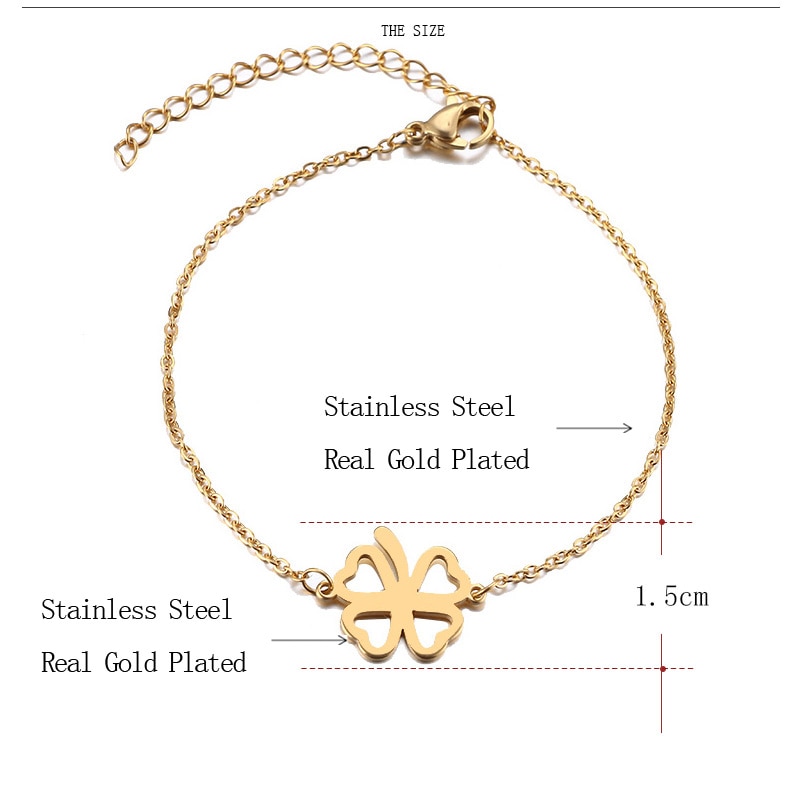 CACANA Stainless Steel Bracelet For Women Man Hollow Clover Gold And Silver Color Pulseira Feminina Lover's Engagement Jewelry