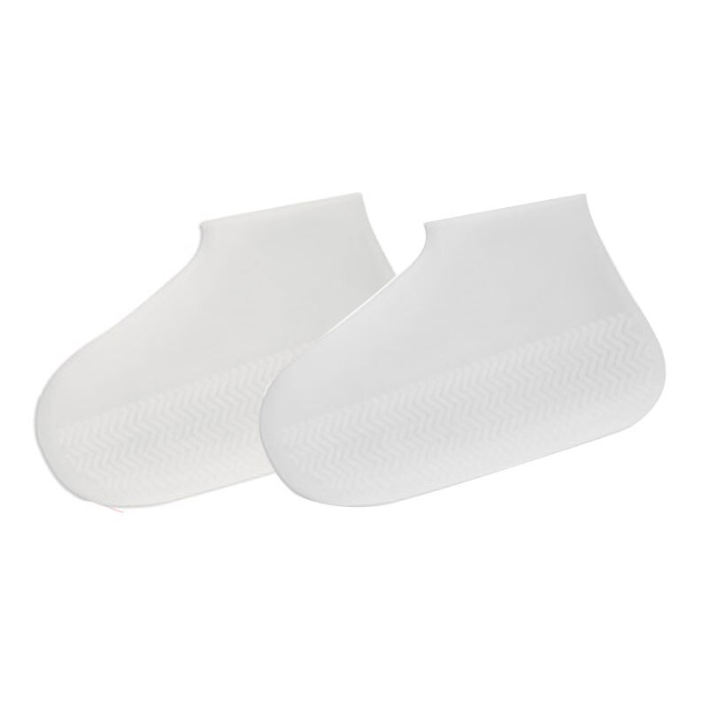 Buty wodoodporny pokrowiec na buty materiał silikonowy Unisex buty ochraniacze akcesoria do butów deszczowy sezon silikonowe pokrowce na buty: WHITE / L