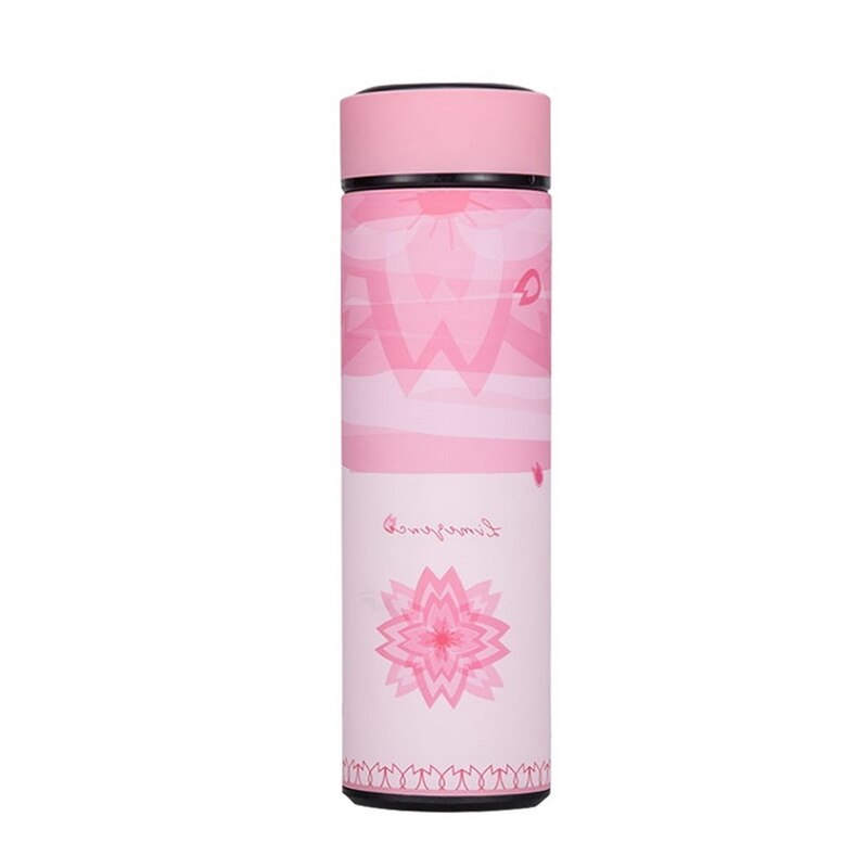 480ml Stainless Steel Vacuum Flasks Coffee Milk Travel Mug Thermo Water Bottle Thermos Cup Thermos Double Wall: flower pink