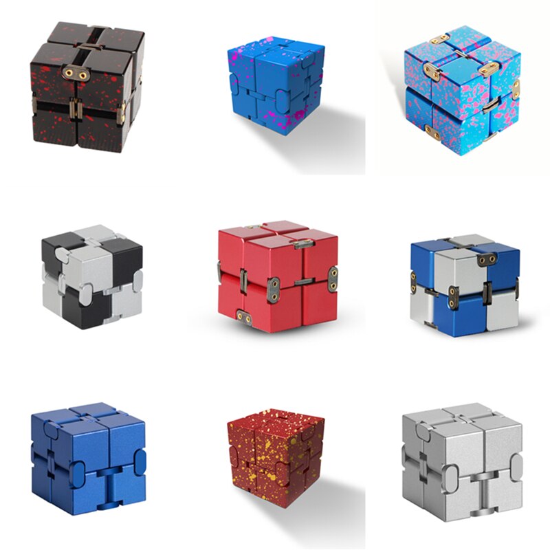 Infinite cubo magico di Alluminio Cubo Giocattoli Premium Metallo Magico Infinito alleviare lo stress Cubo Dello Stress per EDC Cubo