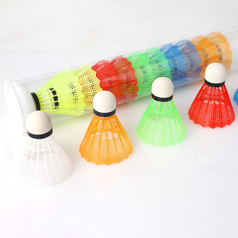 12Stck einstellen Badminton Bälle Federbälle Bunte PC Nylon Badminton Bälle draussen Sport Fitnessstudio Fitness Schaum Kopf Federball Bälle