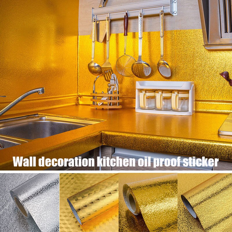 Kitchen Oil Proof Tile Sticker Anti-water Wallpaper Stickers Self Adhesive Kitchen Decor Accessories Stickers