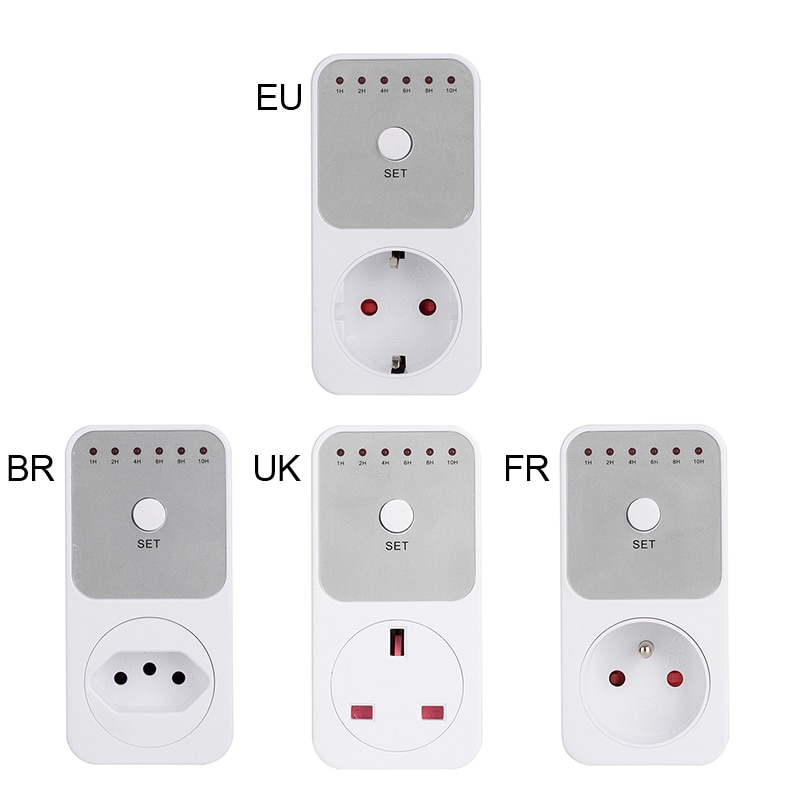 EU FR BR UK Electronic Timer Countdown Timing Socket 10Hr 6 Groups Timer Switch Countdown Switch Controller