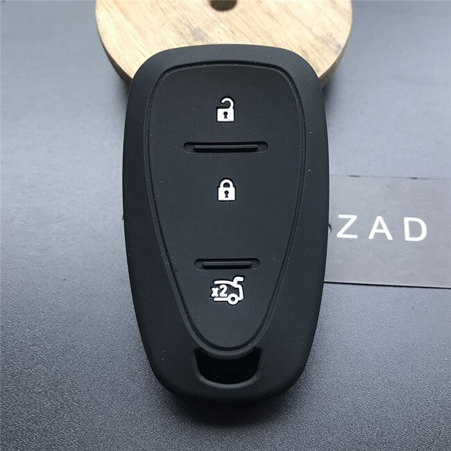 ZAD-funda de silicona para llave de coche, Carcasa protectora para mando a distancia sin llave, para Chevrolet Cruze Spark Onix Volt Aveo Sonic, 3 botones: Negro