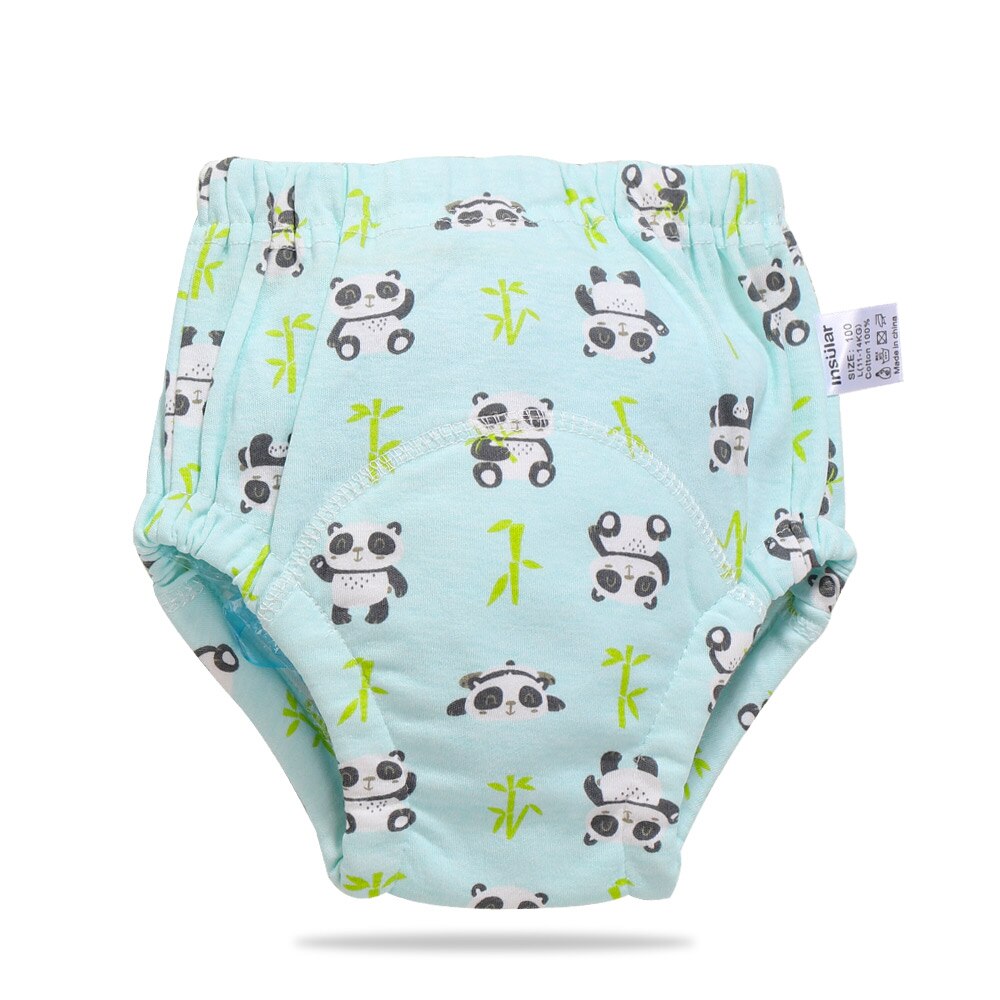 1Pc Baby Diapers Reusable Cloth Nappies Waterproof Child Boys Girls Cotton Training Pants Washable Underwear Cloth Diapers: Panda / M(90cm)