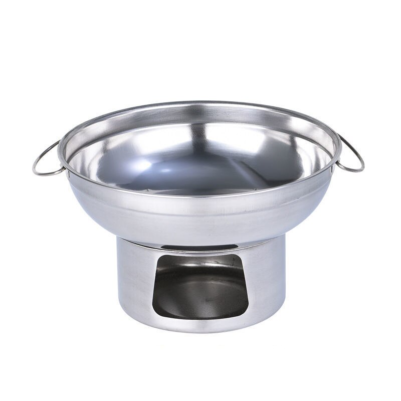Réchaud à alcool avec poignée Portable, brûleur de Camping, récipient de chauffage des aliments, Pot sec, cuisinière à spiritueux en acier inoxydable pour la maison