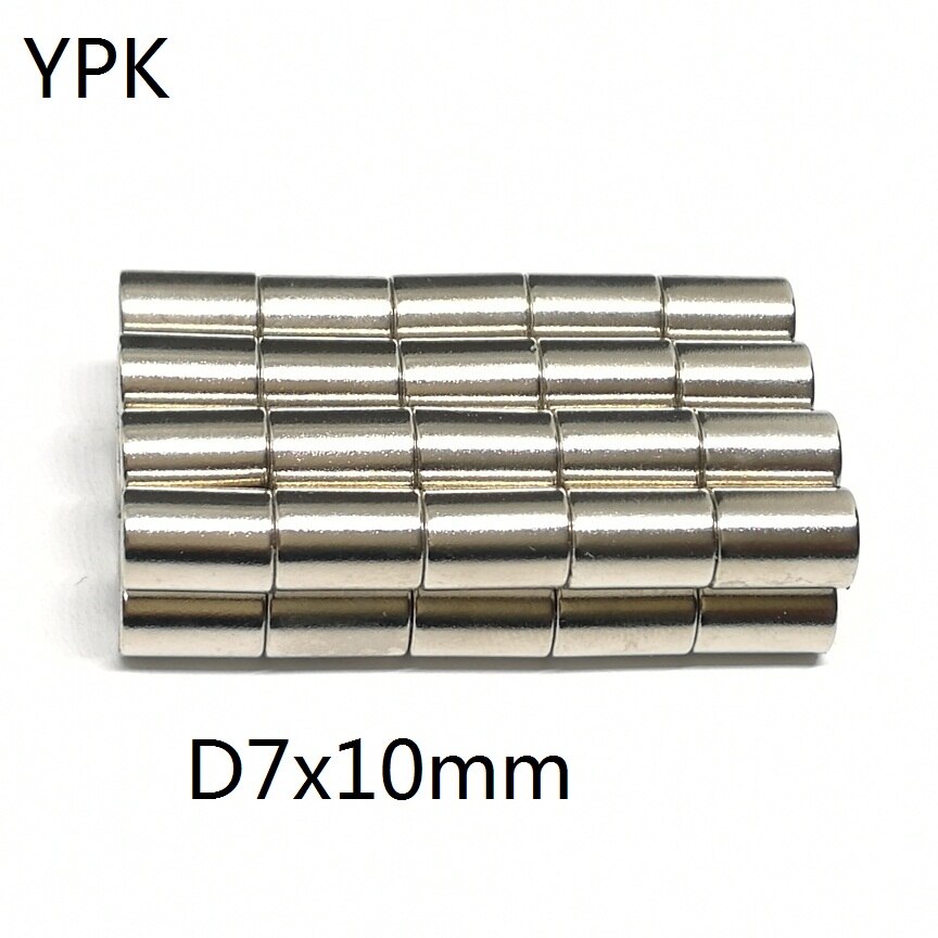 10 50 100 pcs / lot NDFEB Magnet 4*10 5*10 6*10 7*10 N35 cylindre Magnets de 4x10 5x10 6x10 7x10 Néodyme Magnétique
