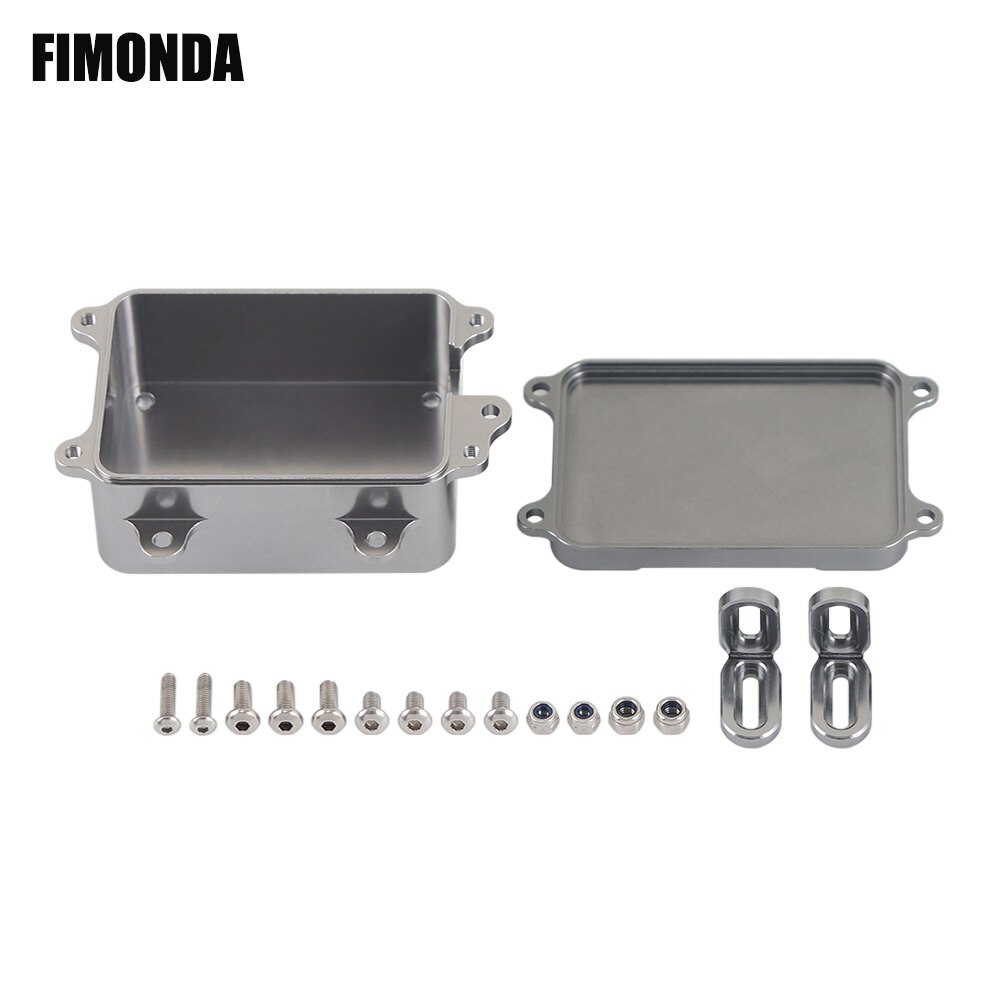 FIMONDA 1/10 RC Crawler Chassis In Metallo Kit di 313 millimetri 12.3 "Passo con di Trasmissione In Metallo di Alluminio Asse Telaio In Fibra di Carbonio ferroviario: Radio Box Gray