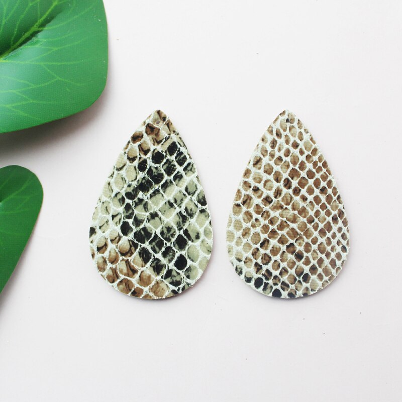 10 pièces Vintage serpent motif PU cuir boucle d'oreille feuille matériaux bijoux à bricoler soi-même faisant des accessoires fournitures: 8