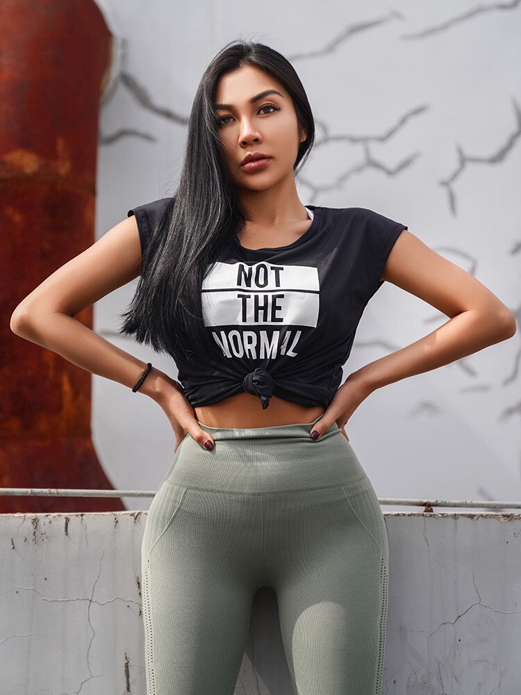 Mermaid Curve Sportkleding Vrouwelijke Korte Mouwen Losse Cover De Vet Running T-shirt 0 Kraag Onafhankelijke Patchwork Fitness Kleding