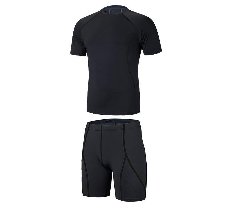 HAMEK – ensemble de basket-ball pour garçons, 2 pièces, respirant, short facile, combinaisons de Fitness pour enfants, survêtement de football, été: Black / L